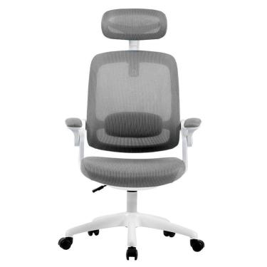 Imagem de Cadeira Office Elements Astra Cinza e Branco, Ajuste de Inclinação Automático-Unissex