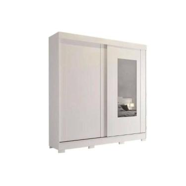 Imagem de Guarda Roupas 2 Portas De Correr (1 C- Espelho) E 8 Gavetas Ilheus Branco - Panan