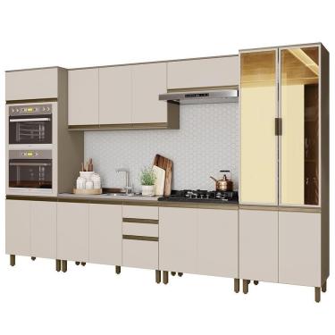 Imagem de Cozinha Modulada Connect 6 Peças Duna-cristal Com Torre Quente 2 Fornos E Cristaleira -...