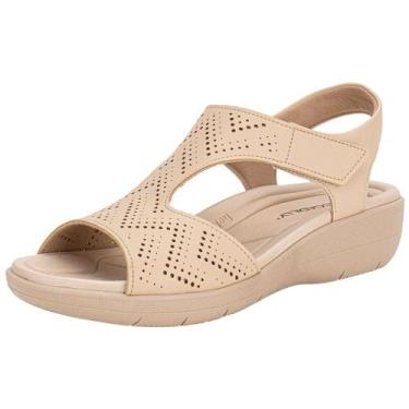 Imagem de Sandália feminina anabela piccadilly 239030, Bege, 35