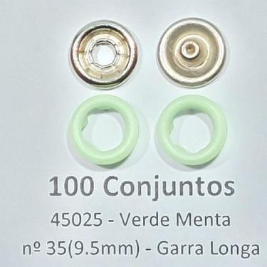 Imagem de Botões de Pressão Nº 35 Colorido Latão Tic-Tac Sortidos Verde Menta 9,