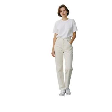Imagem de Calça Jeans Feminina Reta Cor:Off WhiteGênero:Feminino ,Tamanho:36 - B