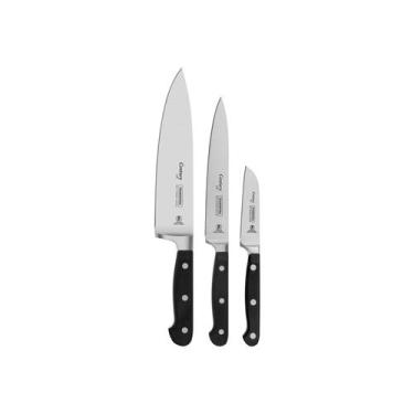 Imagem de Conjunto de Facas Inox Century 3pçs - Tramontina, Preto
