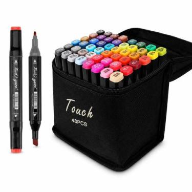 Imagem de Canetinhas Touch Artísticas 48 Cores Estojo Compacto Premium