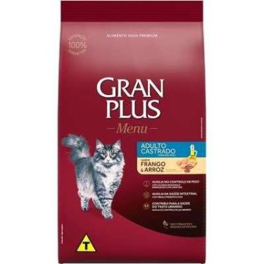 Imagem de Ração GranPlus Frango e Arroz para Gatos Castrados Adultos 1kg.