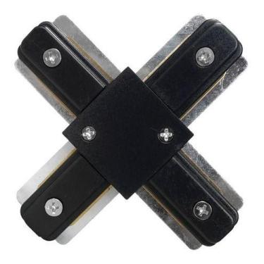 Imagem de Conector Emenda X Preto Para Trilho Eletrificado - OPUSLED, Preto
