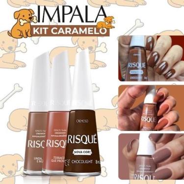 Imagem de Kit Esmaltes Risqué ViraLata Caramelo Tons Marrom, Chocolate, Nude e T