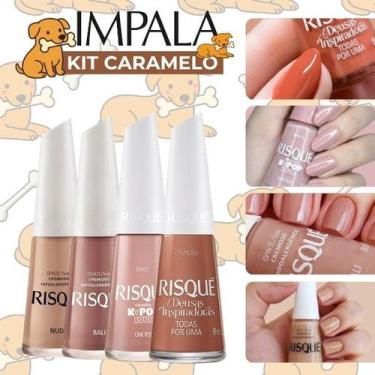 Imagem de Kit Esmaltes Risqué ViraLata Caramelo Tons Marrom, Chocolate, Nude e T