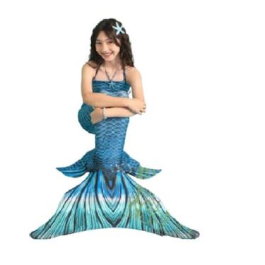 Imagem de Cauda Sereia Completa Confortável p/ Nadar Nadadeira Alice - Sirenita®
