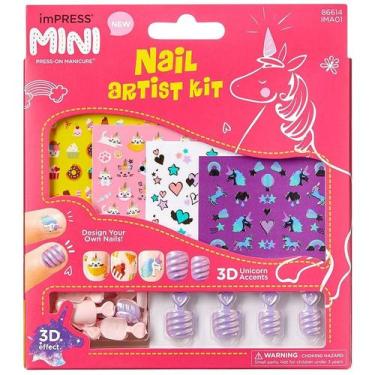 Imagem de Mini kit infantil de unhas postiças e artísticas Nail Artist Kit imPRE