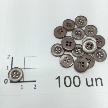 Imagem de Botões Marrom 11mm 4 Furos Brilho Perolado 50Un 100Un 200Un confecção 