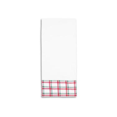 Imagem de Caminho De Mesa Comprido Ceia De Natal Branco E Xadrez Ano Novo 180 x 