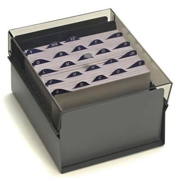 Imagem de Fichário de Mesa para Fichas Padronizadas 6''x9'' Fumê com Índice A/Z 