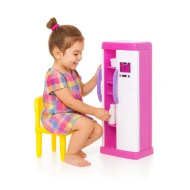 Imagem de Brinquedo Geladeira Infantil Faz De Conta Cozinha Grande - Pais E Filh
