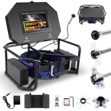 Imagem de Câmera de Esgoto Liwogi 7" HD 1080P DVR 30m IP68 à Prova d'Água