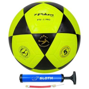 Imagem de Bola de Futevôlei Poker Altinha Pro Rio Pu + Bomba de Ar, Verde limão