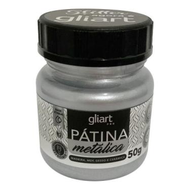 Imagem de Patina Metalica Gliart P/ Mdf Gesso Ceramica Selecione a Cor, PRATA, 5