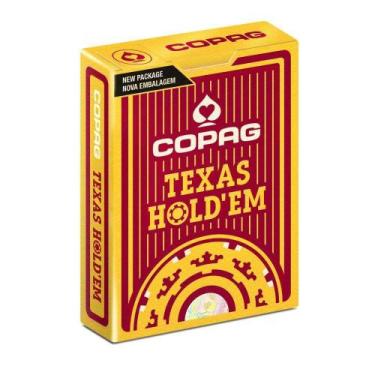 Imagem de Baralho de Poker Texas Holdem Copag 100% Plástico Vermelho , Texas Hol
