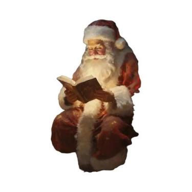 Imagem de Pôster Vintage De Natal Com Papai Noel, Impressão Em Tela, Arte De Par