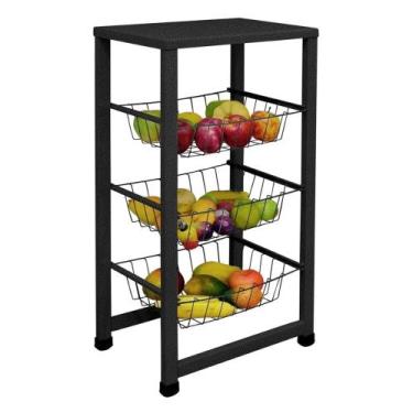 Imagem de Fruteira Multi Uso de aço com 3 cestos - cod. 480 - Wrm Metal, Texturi