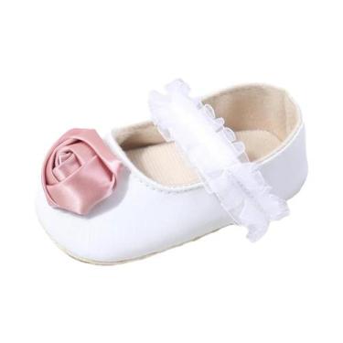 Imagem de Primeiros Sapatos Para Bebês Meninas, Design De Princesa Com Flores Bo