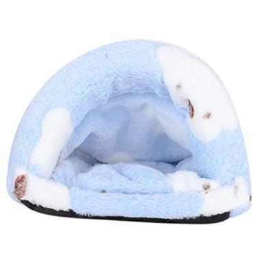 Imagem de Andraw Lavável à máquina, esponja removível, hamster, cama para animais de estimação, cama para dormir, cama de hamster (azul, M)