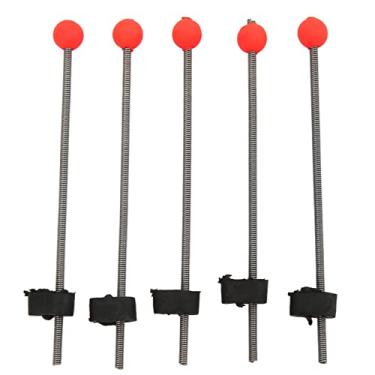 Imagem de Ponta de haste de mola de bola vermelha, 5 peças duráveis ​​ao ar livre portátil resistente ao desgaste vara de pesca Ponta de bola de mola para pesca em reservatório(S)