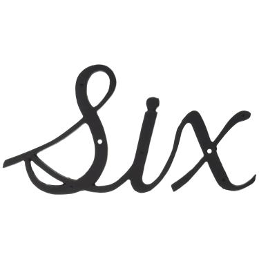 Imagem de Montague Metal Products Número de casa escrito grande, seis, preto