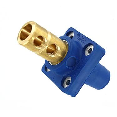 Imagem de Leviton 16R22-UB Série 16 Nariz cônico, 90 graus, Receptáculo de painel feminino, conector tipo came, azul