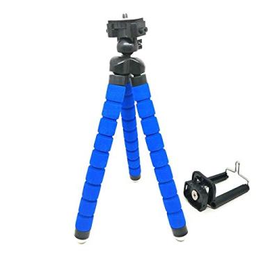 Imagem de Tripé Flexível Almofadado para Fotografia com Clipe Ajustável para Smartphone/Azul