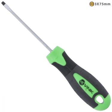 Imagem de Chave De Fenda 3 X 75mm - 1/8 X 3 Pol. Em Aço Cromo Vanadio Cabo Ergonomico