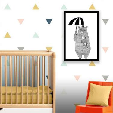 Imagem de Quadro Decorativo Infantil Urso Estilo Escandinavo