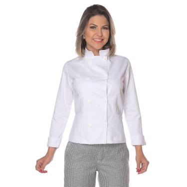 Imagem de Dolmã Chef Cozinha Feminino Branco