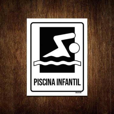 Imagem de Kit 3 Placas Condomínio Ambiente Piscina Infantíl