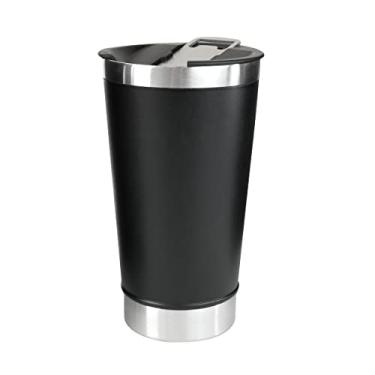 Imagem de COPO ISOTERMICO DE AÇO INOX COM TAMPA E ABRIDOR 500ML (Preto)