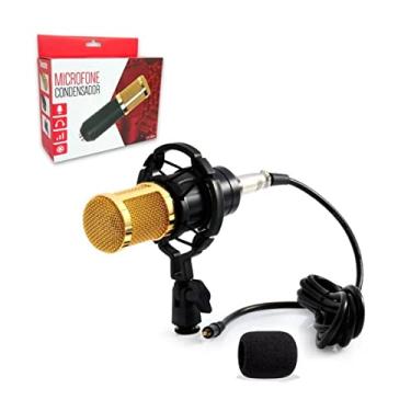 Imagem de Microfone Condensador Estúdio Profissional Podcast Gravação Lives Interface Aranha MT1025 Para Celular Ou PC Unidirecional Dinâmico Preto/Dourado Qualidade PREMIUM ONYK