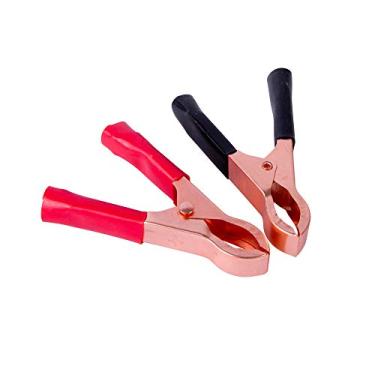 Imagem de Gardner Bender Grampos de bateria 14-630, 30 AMP, clipes de bateria isolados revestidos de cobre, código de cor, 7,6 cm, 2 pacotes, cabo revestido vermelho e preto