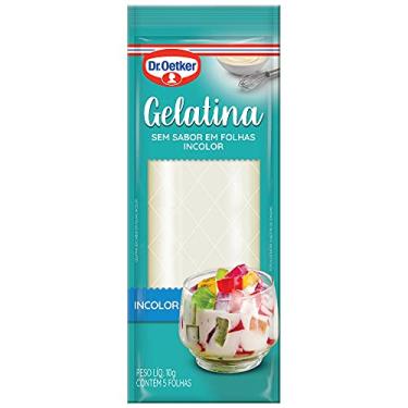 Imagem de Dr. Oetker Gelatina em Folha, Incolor, Sem Sabor, Mais Consistência Para as Receitas, Sobremesas, Bolos, Tortas e Doces, 10g