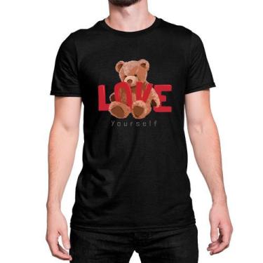 Imagem de Camiseta Algodão Urso De Pelúcia Fofo Love Yourself Marrom - Mecca