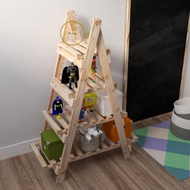 Imagem de Estante Escada 4 Prateleiras Pinus Multifuncinal  