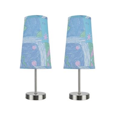 Imagem de Aspen Creative 40084-5, conjunto com 2 unidades - 1 luminária de mesa de castiçal, design contemporâneo em níquel acetinado, 36,5 cm de altura, praia