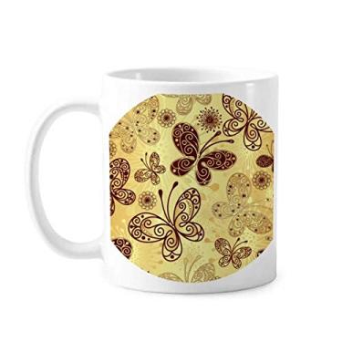 Imagem de Caneca de papel de parede borboleta amarela cerâmica xícara de café porcelana louça