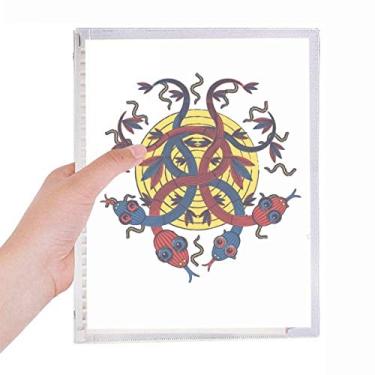 Imagem de Caderno com combinação de criaturas de serpente com estampa de folhas soltas recarregável, diário de papelaria