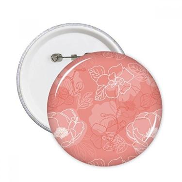 Imagem de Linha de plantas flor padrão peônia pinos redondos crachá botão decoração acessório 5 peças