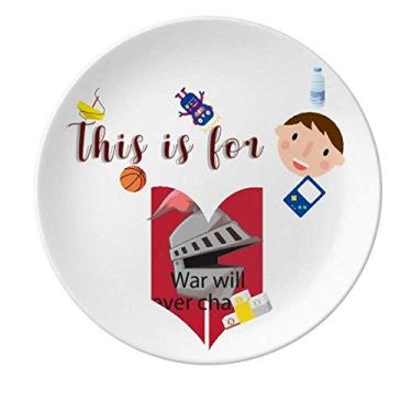 Imagem de War Will Never Changes Prato de porcelana para jantar redondo masculino