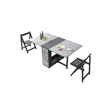 Imagem de Mesa de jantar dobrável, mesa de cozinha dobrável com gaveta de armazenamento e rodízios, mesa de centro versátil para pequenos apartamentos com economia de espaço /1430 (Color : Ordinary, Size : 2