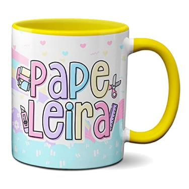 Imagem de Caneca Papelaria Material Escolar Papeleira Presente Fofo (Amarela)