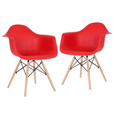 Imagem de 2 Cadeiras Charles Eames Eiffel Daw Clara Vermelho