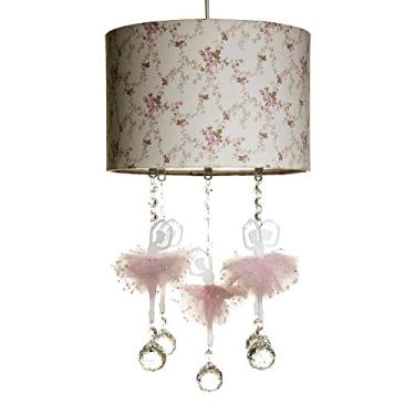 Imagem de Potinho de Mel Lustre Tubular Com Bailarinas Quarto Bebê Infantil Menina Rosa