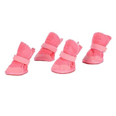 Imagem de Sapatos de cachorro, Botas de cachorro Botas de gato para o inverno para decoração de gatinho para filhote de cachorro(Pink, number 3)